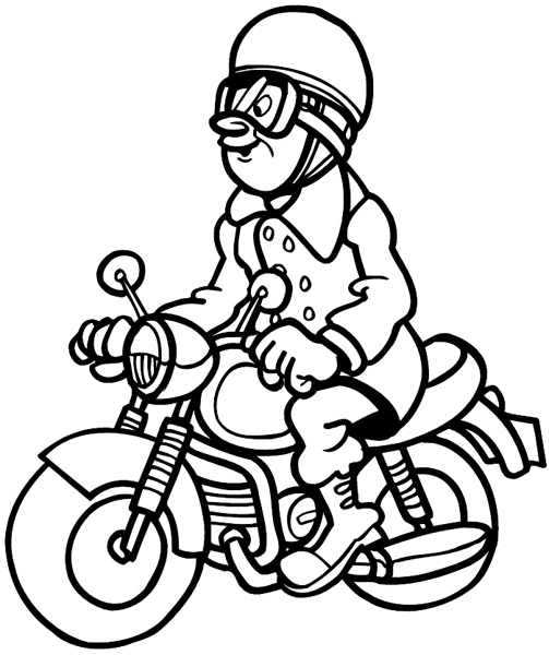 Man on motorcycle vinyl sticker. Customize on line.  Bicycles Motorcycles 009-0131  